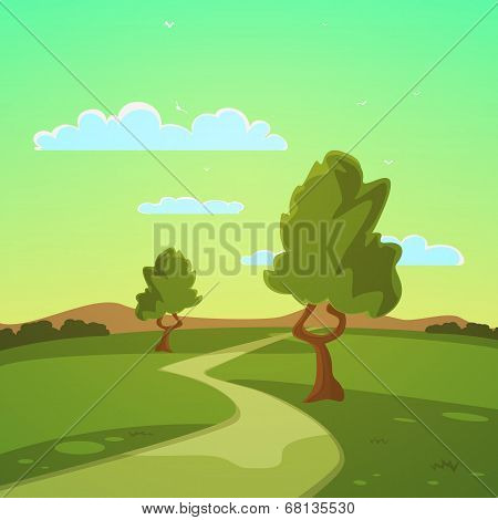 Summer Cartoon Landscape