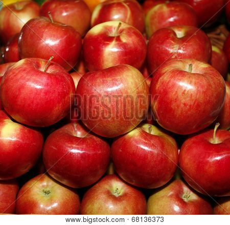 Closeup of red apples