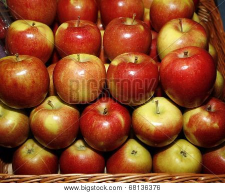 Closeup of red apples