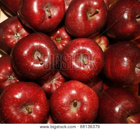 Closeup of red apples