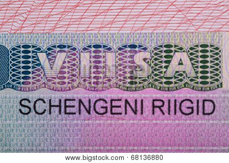 Fragment of the Schengen visa of Estonia