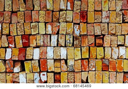Background Pile Of The Old Bricks