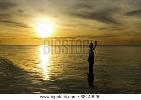 Sunrise And Traveler
