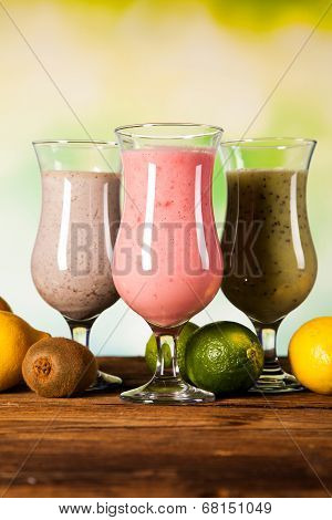 Healthy Diet, Protein Shakes And Fruits