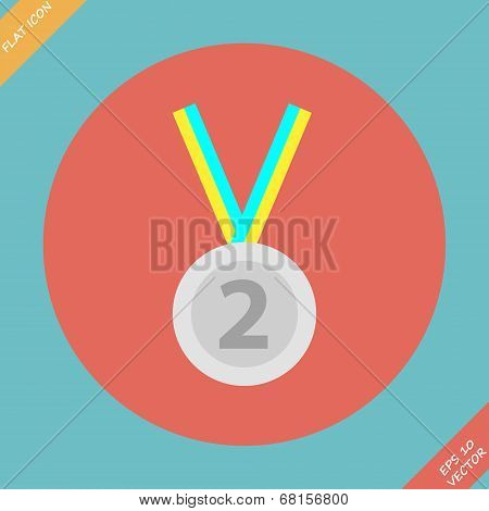 Second place trophy medal - vector