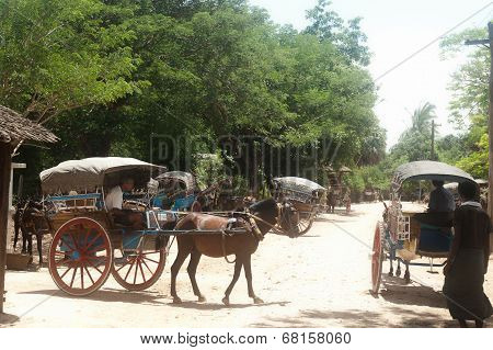 Carriage In Inwa Ancient City,Myanmar.