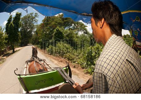 Carriage In Inwa Ancient City,Myanmar.