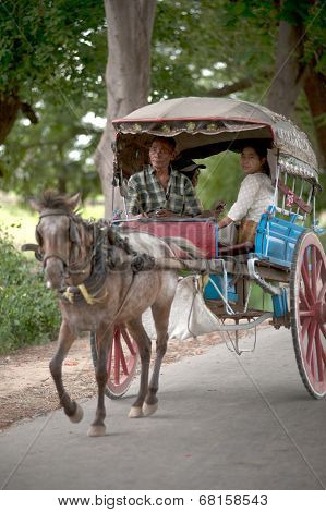 Carriage In Inwa Ancient City,Myanmar.