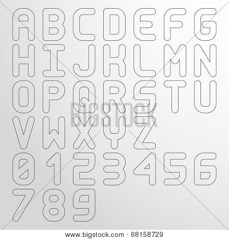 Vector Wide Monospaced Outlined Font