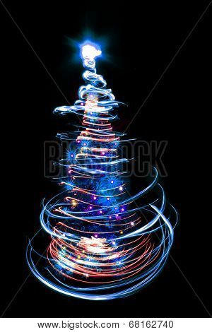 chtristmas tree in the dark night