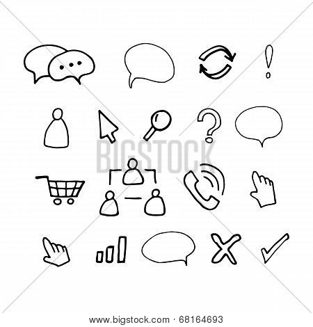 Hand drawn vector illustration icons