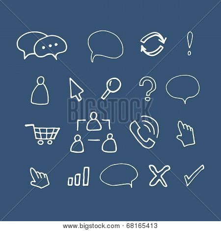 Hand drawn vector illustration icons