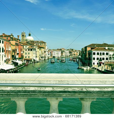 picture of the Grand Canal  in Venice, Italy, with a retro effect