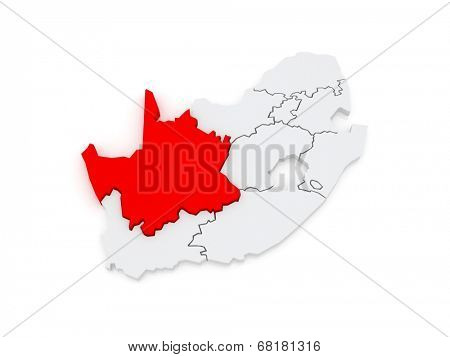 Map of Northern Cape (Kimberley). South Africa. 3d
