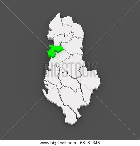 Map of Durres. Albania. 3d