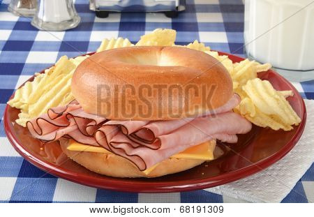 Ham And Cheese Bagel
