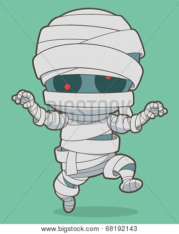 Cartoon Running Mummy