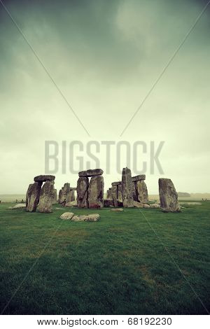 Stonehenge with cloud near London as the National Heritage site of UK.