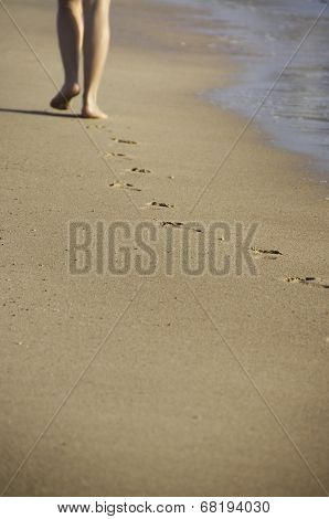 walking on the sand