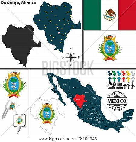 Map Of Durango, Mexico