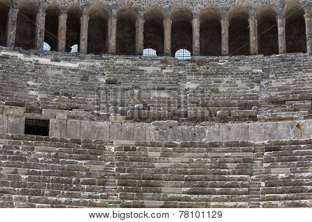 ruins of ancient amphitheater in Aspendos Antalya Turkey