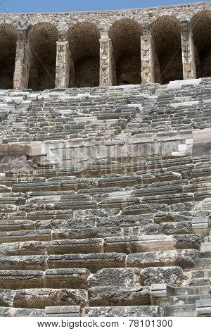 ruins of ancient amphitheater in Aspendos Antalya Turkey