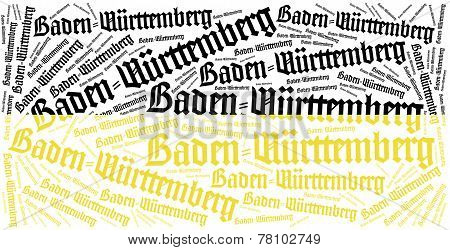 Flag Of German State. Word Cloud Illustration.
