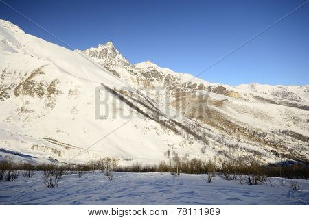 Majestic Winter View Of Mount Viso