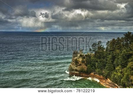 Partial rainbow over Lake Superior.