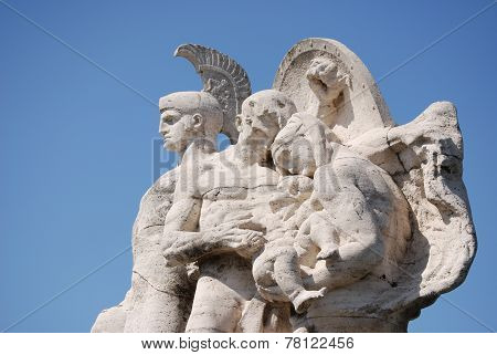 Sculpture at Vittorio Emanuele II Bridge, Rome, Italy