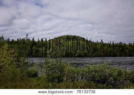 View Of The Volch'ya  Lake And Volch'ya Mountain