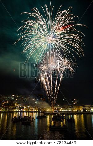 Firework on August the 15th in Parga Epirus Greece