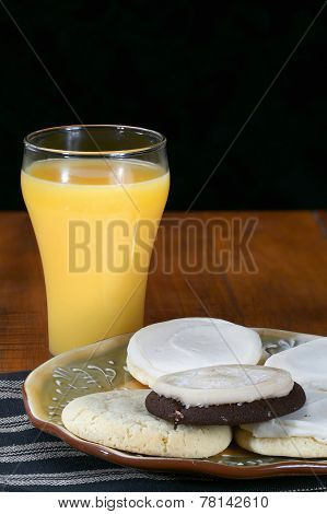 Cookies and orange juice