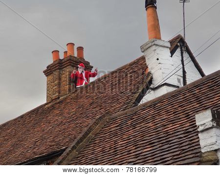Father Christmas On Roof Top