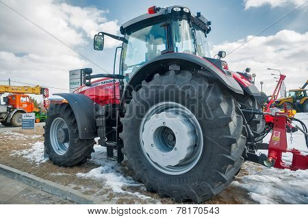 Tractor on agricultural machinery exhibition