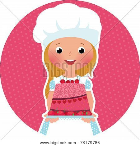 Girl With Cake Baker