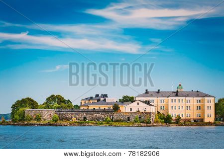 Sea Fortress. Residential Building At Suomenlinna In  Helsinki, Finland