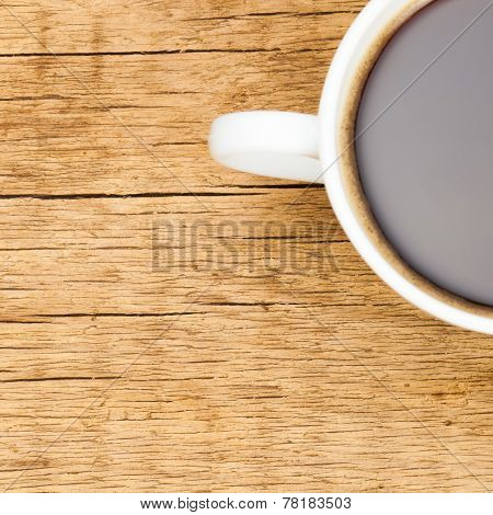 White Ceramic Coffee Cup On Wooden Table
