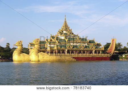 The Royal Floating Barge, Karaweik Lake Yangon, Burma