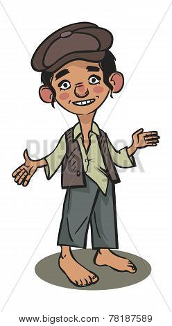 Funny Vector Cartoon Colorfull Jewish Boy