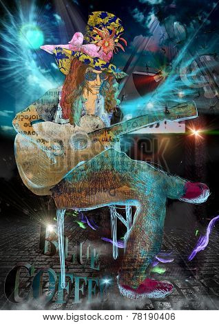 Musician: Guitar Player (Mixed Media)