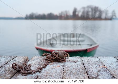 image of a pair-oar boat at a berth