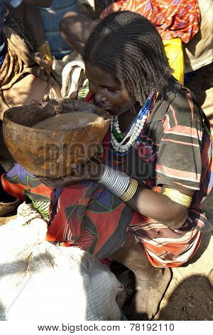 Portrait Of The Hamar Woman.