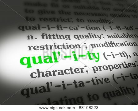 Dictionary Quality Green On White