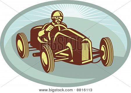 vintage yarış araba sürücü yarışı