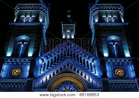 Various Night Lighting Of The Cathedral Millenium From Timisoara, Romania 3