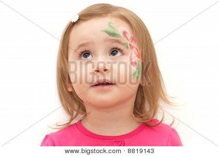 Flicka med ansikte-art