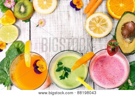 delicious smoothie and juice