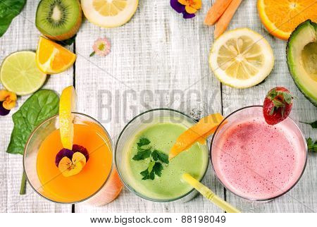 delicious smoothie and juice