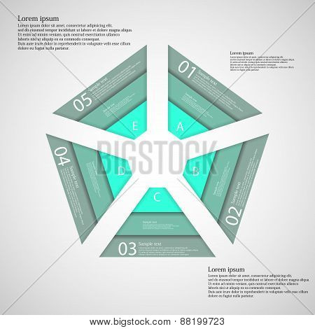 Pentagon Consist Of Three Green Ribbons